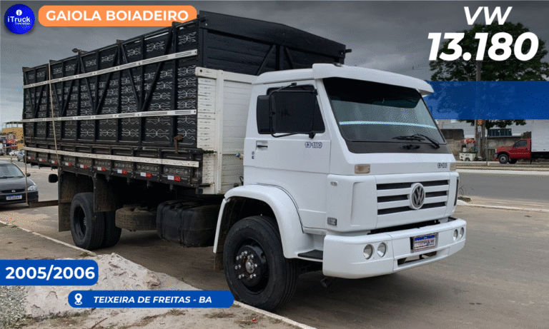 VW 13.180 E WORKER 20052006 BRANCO GAIOLA SOBRE GRADE